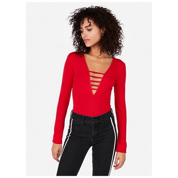 Express Tops - Express Red Bodysuit size M